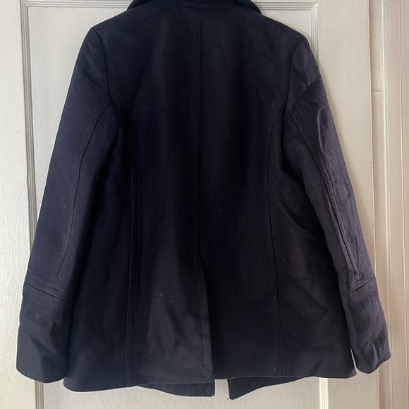 Navy cashmere and wool peacoat jacket - Picture 4 of 4